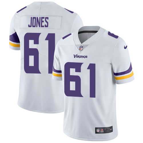 Minnesota Vikings #61 Limited Brett Jones White Nike NFL Road Men Jersey Vapor Untouchable->youth nfl jersey->Youth Jersey